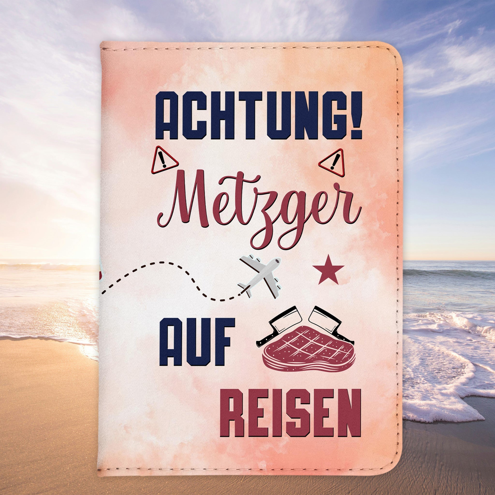 Metzger Geschenk Reisepasshülle Männer Reisen Pass Etui Cover Organizer Sommer Urlaub Gadgets Kunst-Leder Berufe Accessoire-Reisepass-Hülle-22Feels