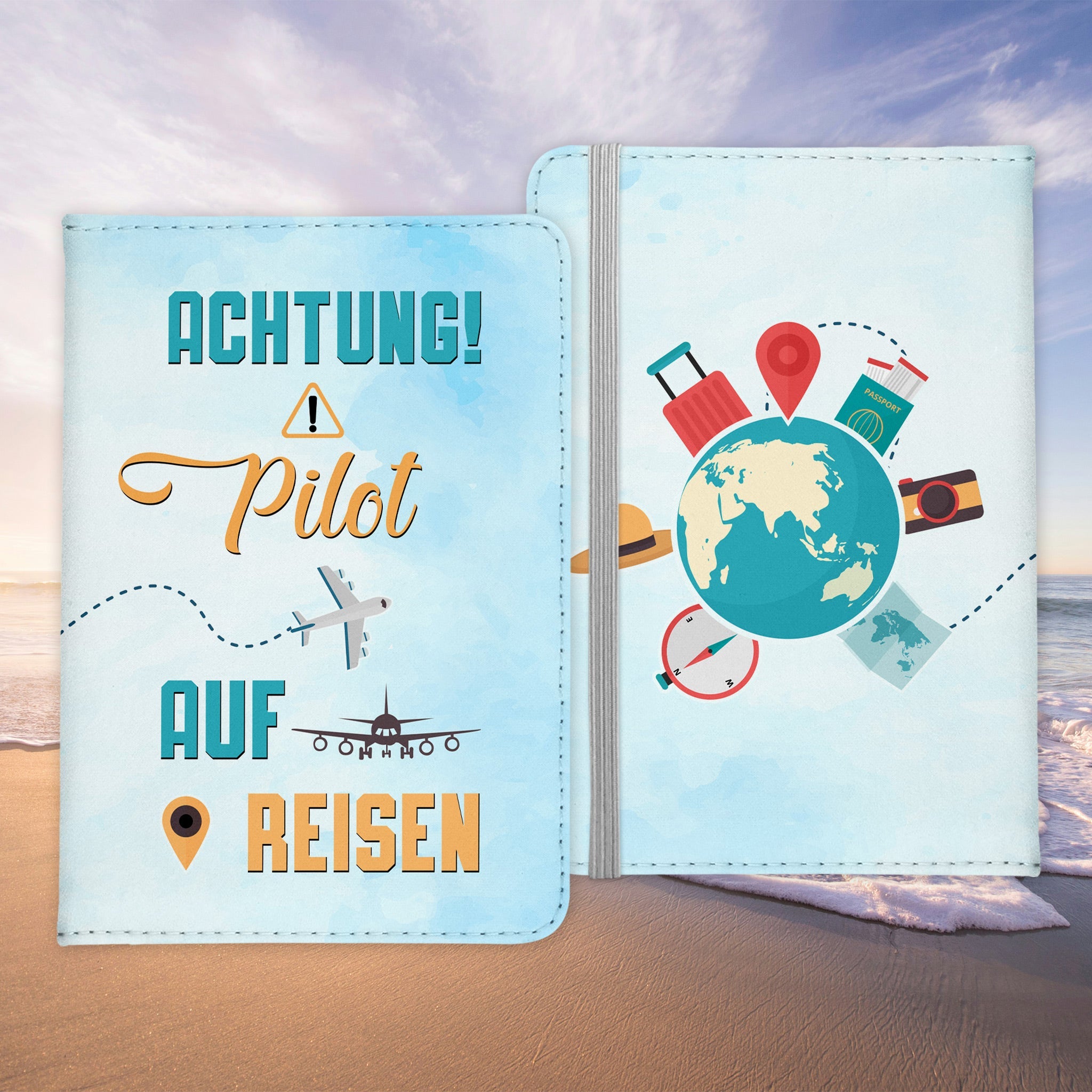Pilot Geschenk Reisepasshülle Männer Reisen Pass Etui Cover Organizer Sommer Urlaub Gadgets Kunst-Leder Berufe Accessoire-Reisepass-Hülle-22Feels
