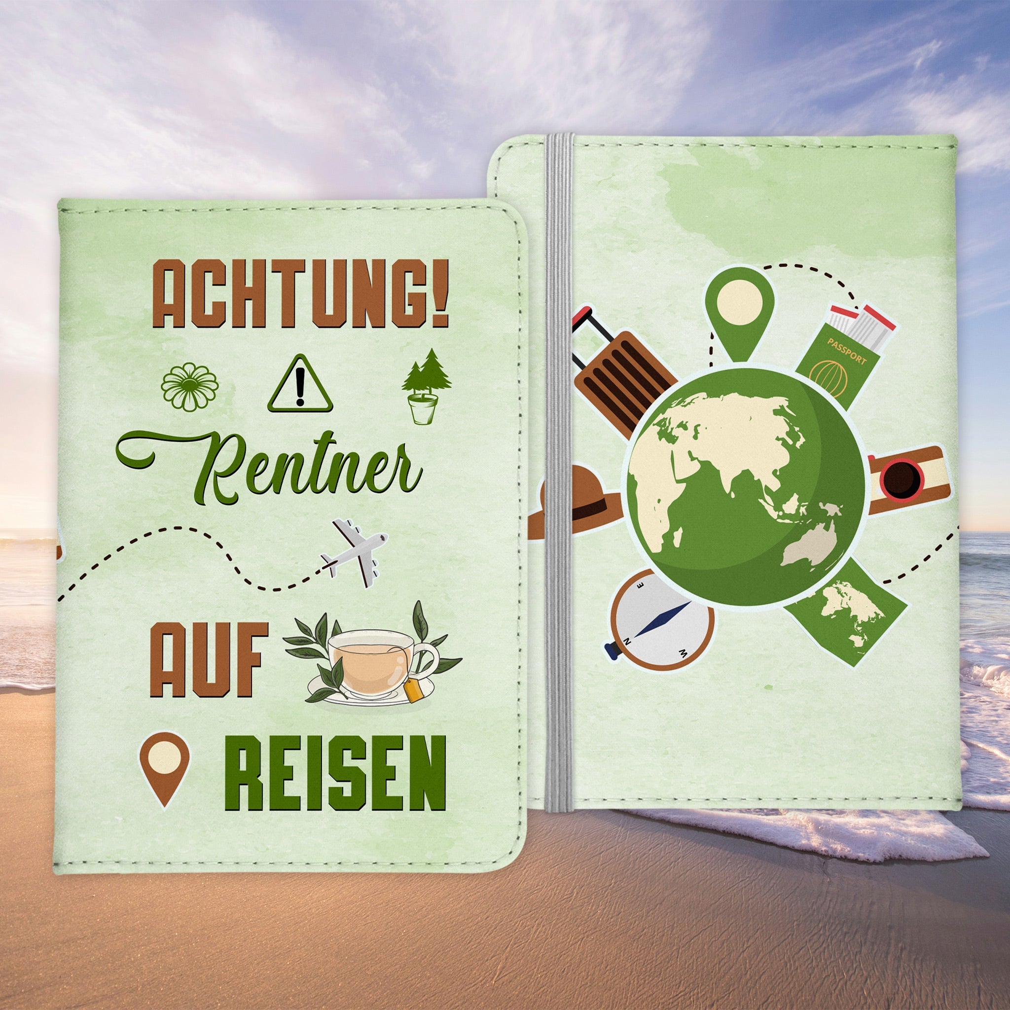 Rentner Geschenk Reisepasshülle Männer Reisen Pass Etui Cover Organizer Sommer Urlaub Gadgets Kunst-Leder Berufe Accessoire-Reisepass-Hülle-22Feels