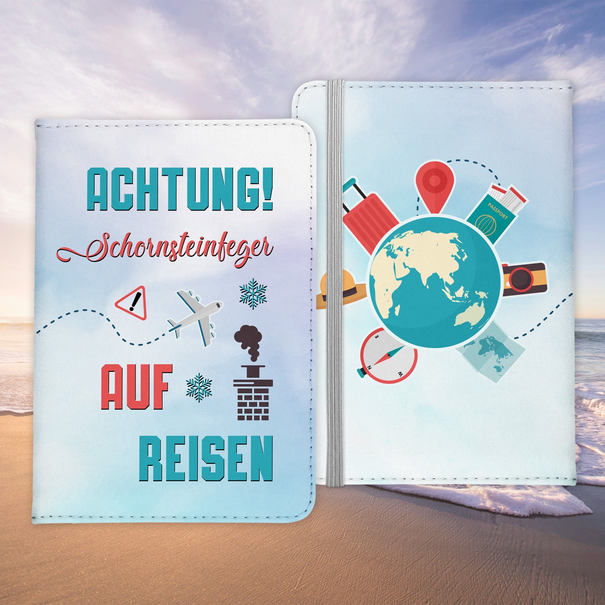 Schornsteinfeger Geschenk Reisepasshülle Männer Reisen Pass Etui Cover Organizer Sommer Urlaub Gadgets Kunst-Leder Berufe Accessoire-Reisepass-Hülle-22Feels