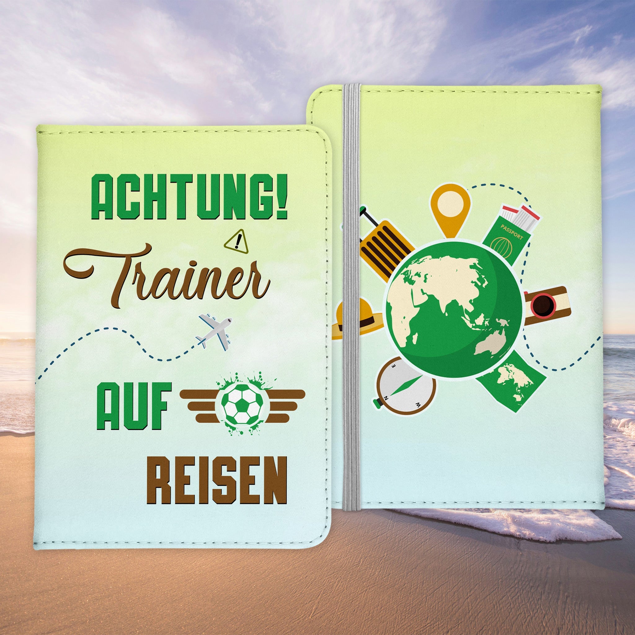 Trainer Geschenk Reisepasshülle Männer Reisen Pass Etui Cover Organizer Sommer Urlaub Gadgets Kunst-Leder Berufe Accessoire-Reisepass-Hülle-22Feels
