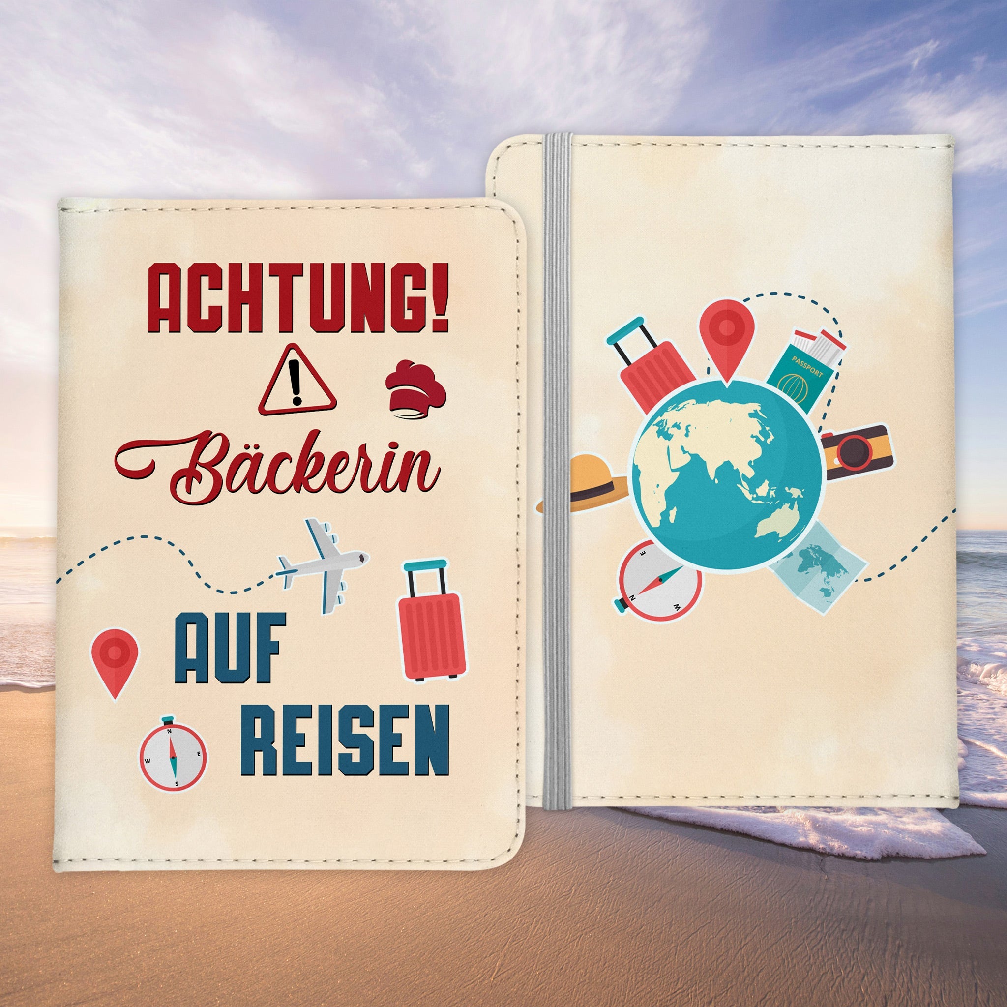 Bäckerin Geschenk Reisepasshülle Frauen Reisen Pass Etui Cover Organizer Sommer Urlaub Gadgets Kunst-Leder Berufe Accessoire-Reisepass-Hülle-22Feels