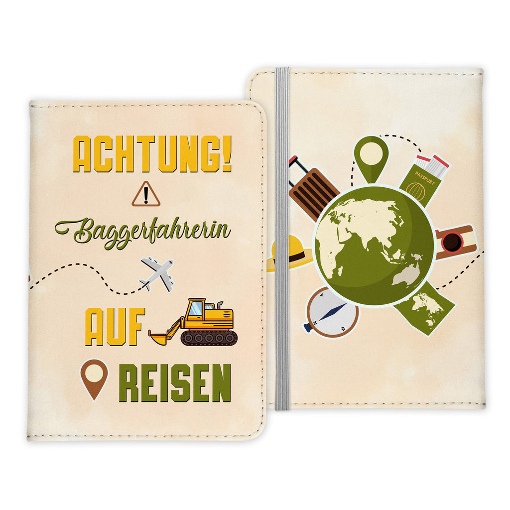 Baggerfahrerin Geschenk Reisepasshülle Frauen Reisen Pass Etui Cover Organizer Sommer Urlaub Gadgets Kunst-Leder Berufe Accessoire-Reisepass-Hülle-22Feels