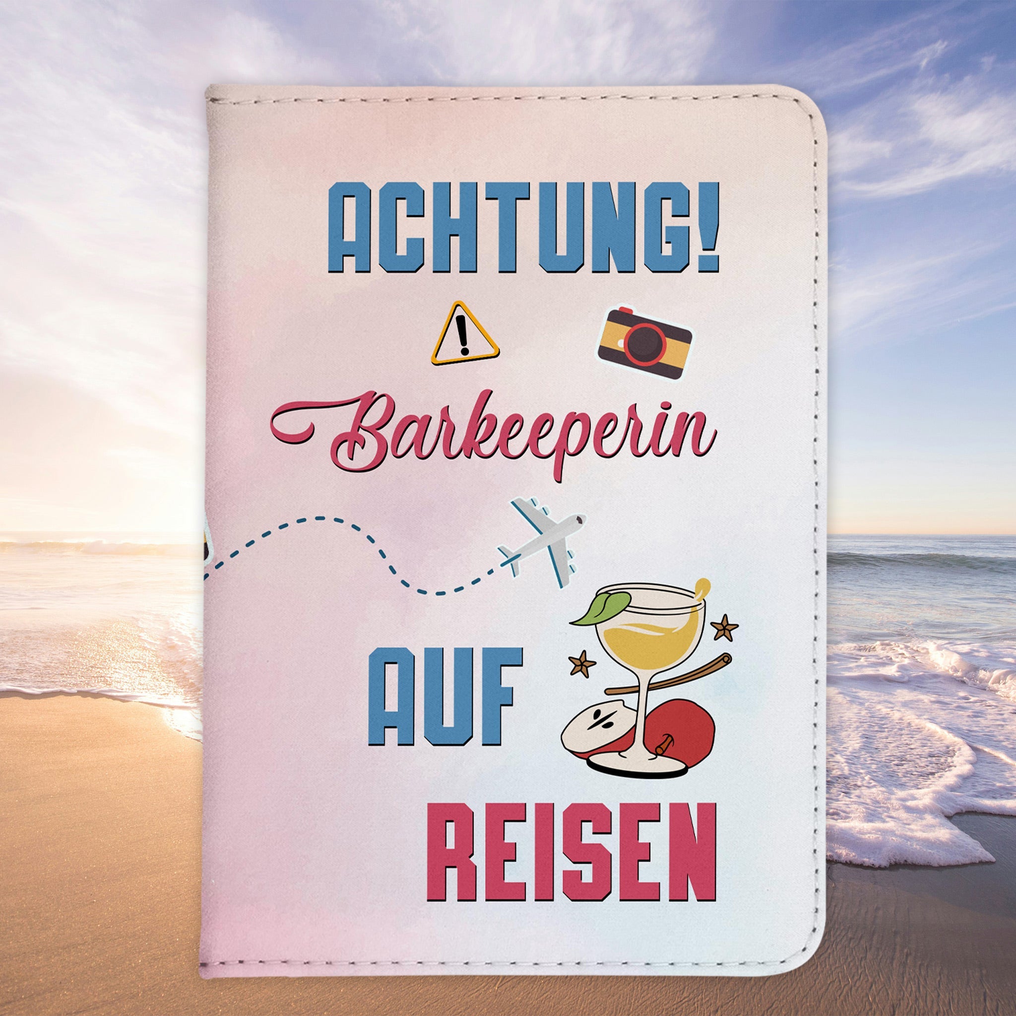 Barkeeperin Geschenk Reisepasshülle Frauen Reisen Pass Etui Cover Organizer Sommer Urlaub Gadgets Kunst-Leder Berufe Accessoire-Reisepass-Hülle-22Feels