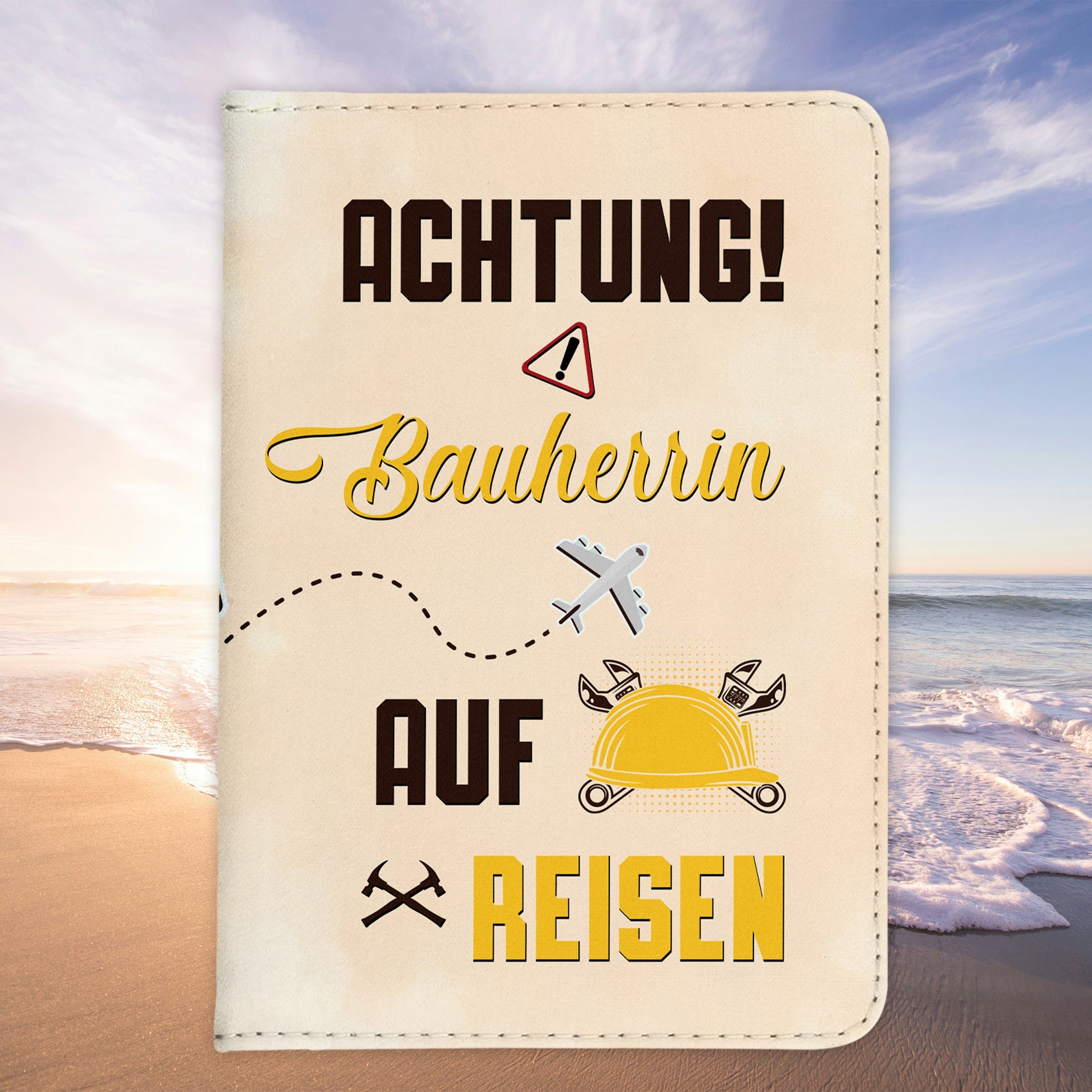 Bauherrin Geschenk Reisepasshülle Frauen Reisen Pass Etui Cover Organizer Sommer Urlaub Gadgets Kunst-Leder Berufe Accessoire-Reisepass-Hülle-22Feels