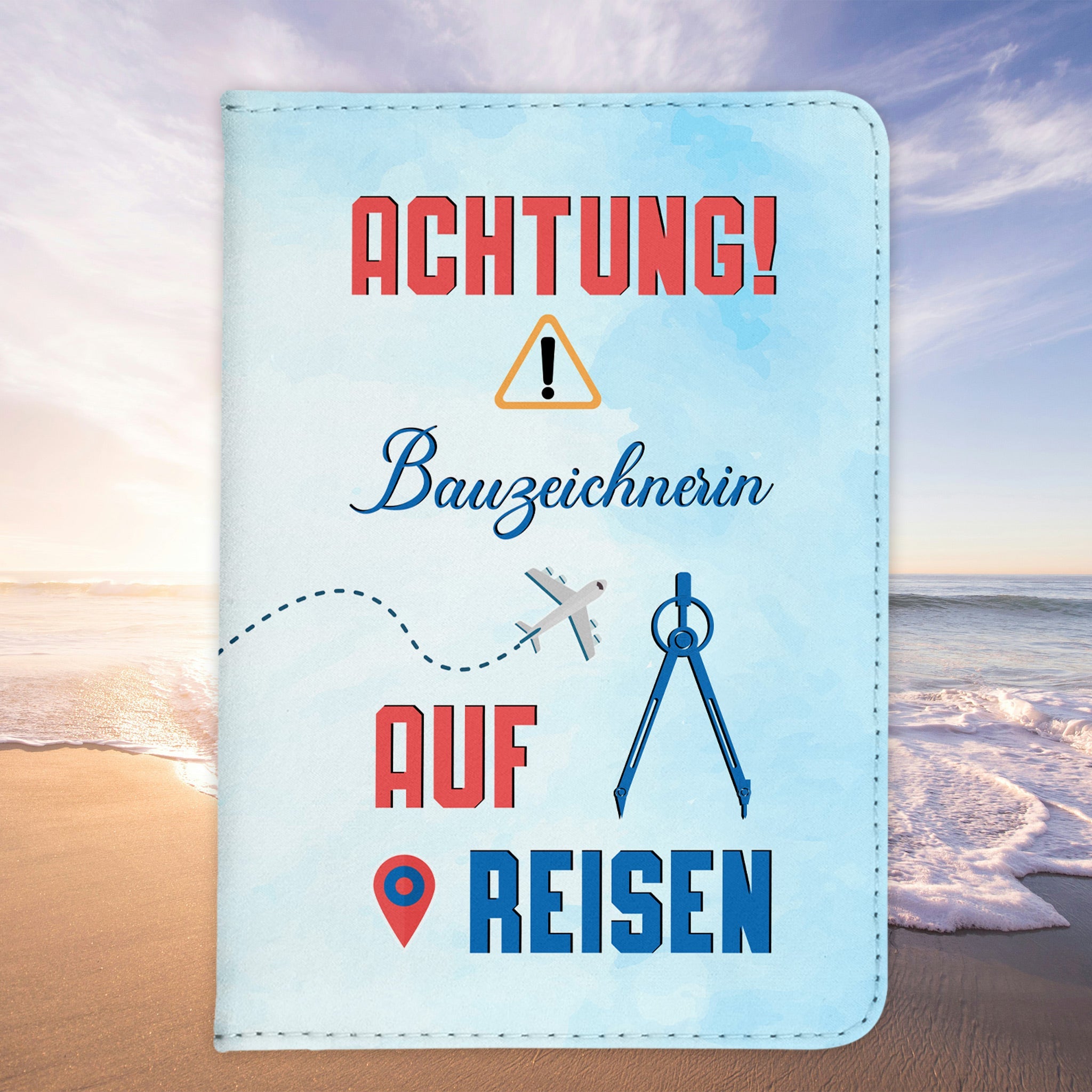 Bauzeichnerin Geschenk Reisepasshülle Frauen Reisen Pass Etui Cover Organizer Sommer Urlaub Gadgets Kunst-Leder Berufe Accessoire-Reisepass-Hülle-22Feels