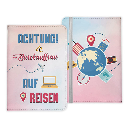 Bürokauffrau Geschenk Reisepasshülle Frauen Reisen Pass Etui Cover Organizer Sommer Urlaub Gadgets Kunst-Leder Berufe Accessoire-Reisepass-Hülle-22Feels