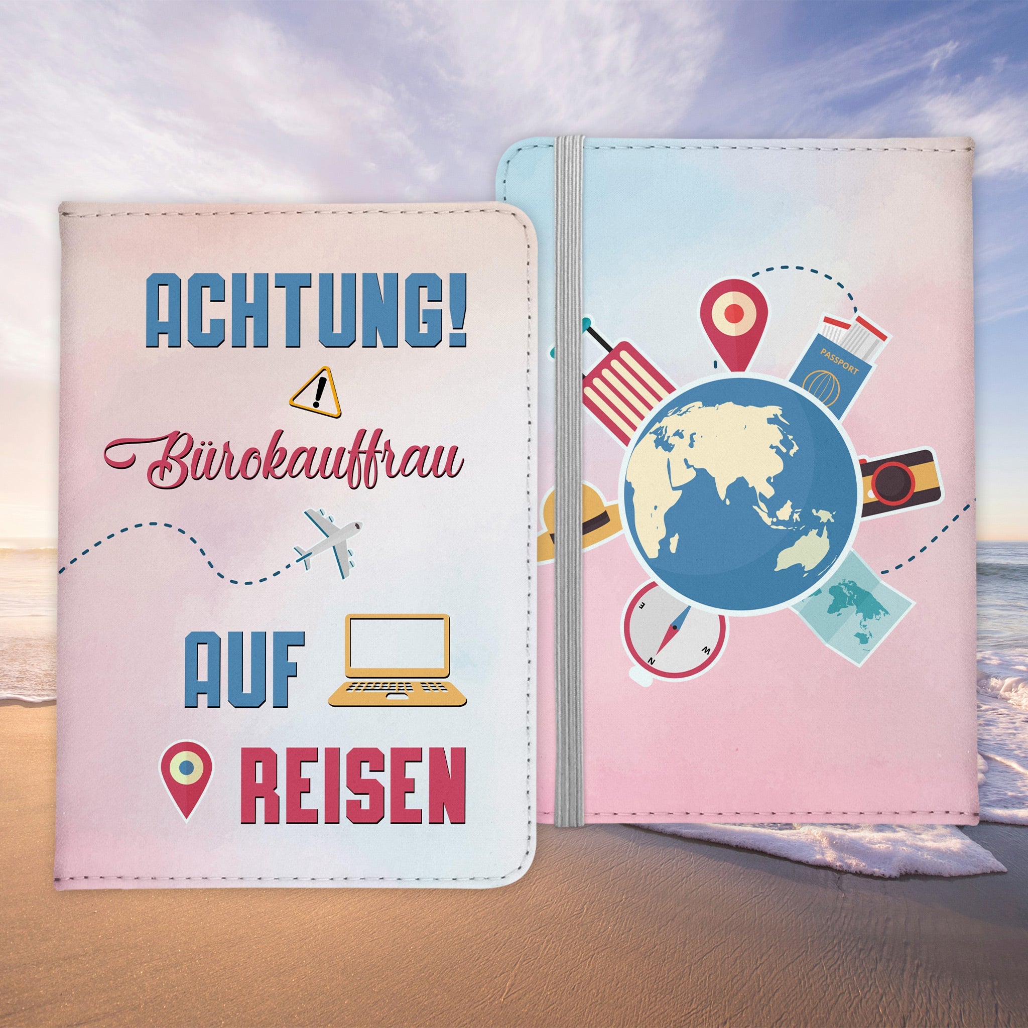 Bürokauffrau Geschenk Reisepasshülle Frauen Reisen Pass Etui Cover Organizer Sommer Urlaub Gadgets Kunst-Leder Berufe Accessoire-Reisepass-Hülle-22Feels
