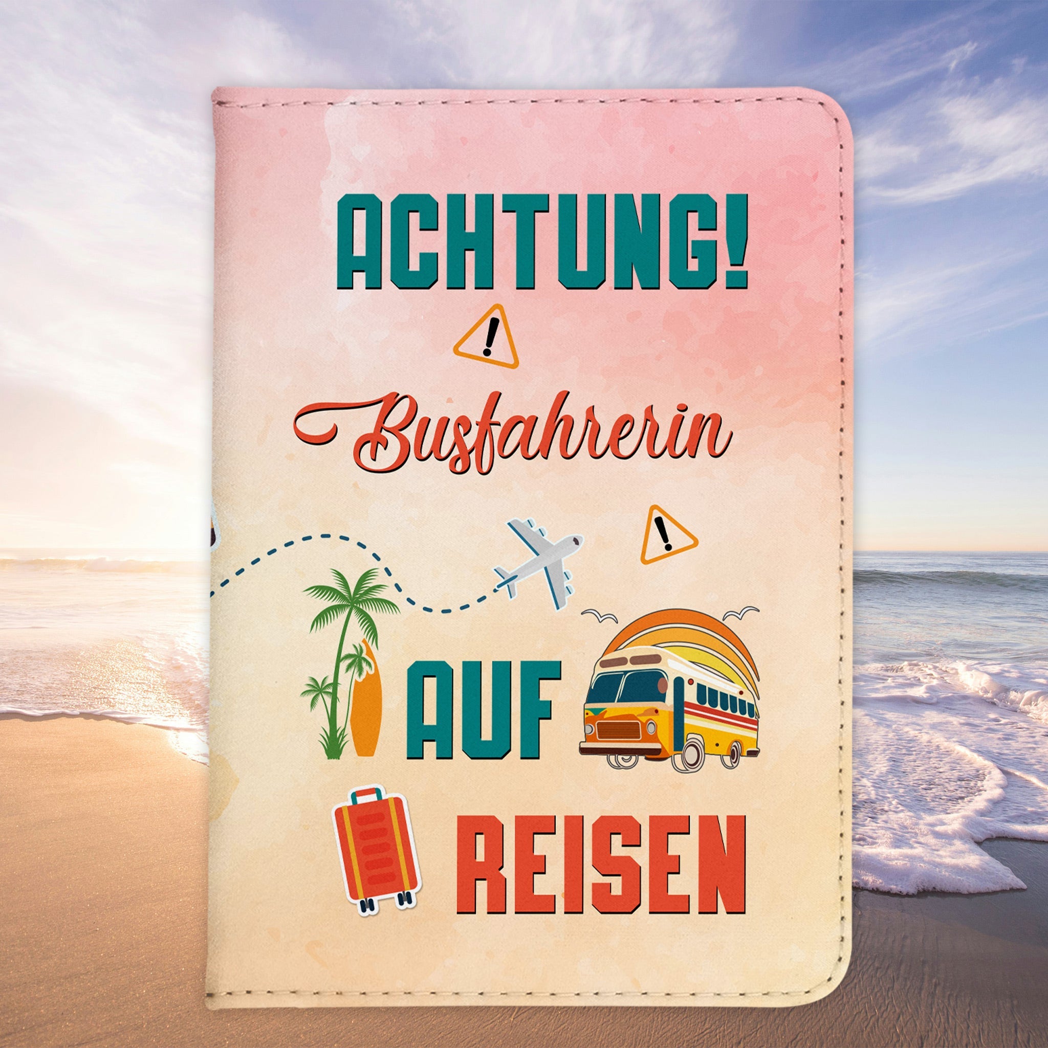 Busfahrerin Geschenk Reisepasshülle Frauen Reisen Pass Etui Cover Organizer Sommer Urlaub Gadgets Kunst-Leder Berufe Accessoire-Reisepass-Hülle-22Feels