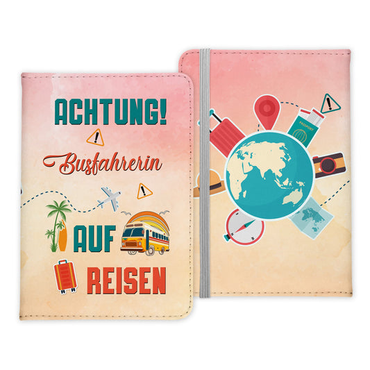 Busfahrerin Geschenk Reisepasshülle Frauen Reisen Pass Etui Cover Organizer Sommer Urlaub Gadgets Kunst-Leder Berufe Accessoire-Reisepass-Hülle-22Feels