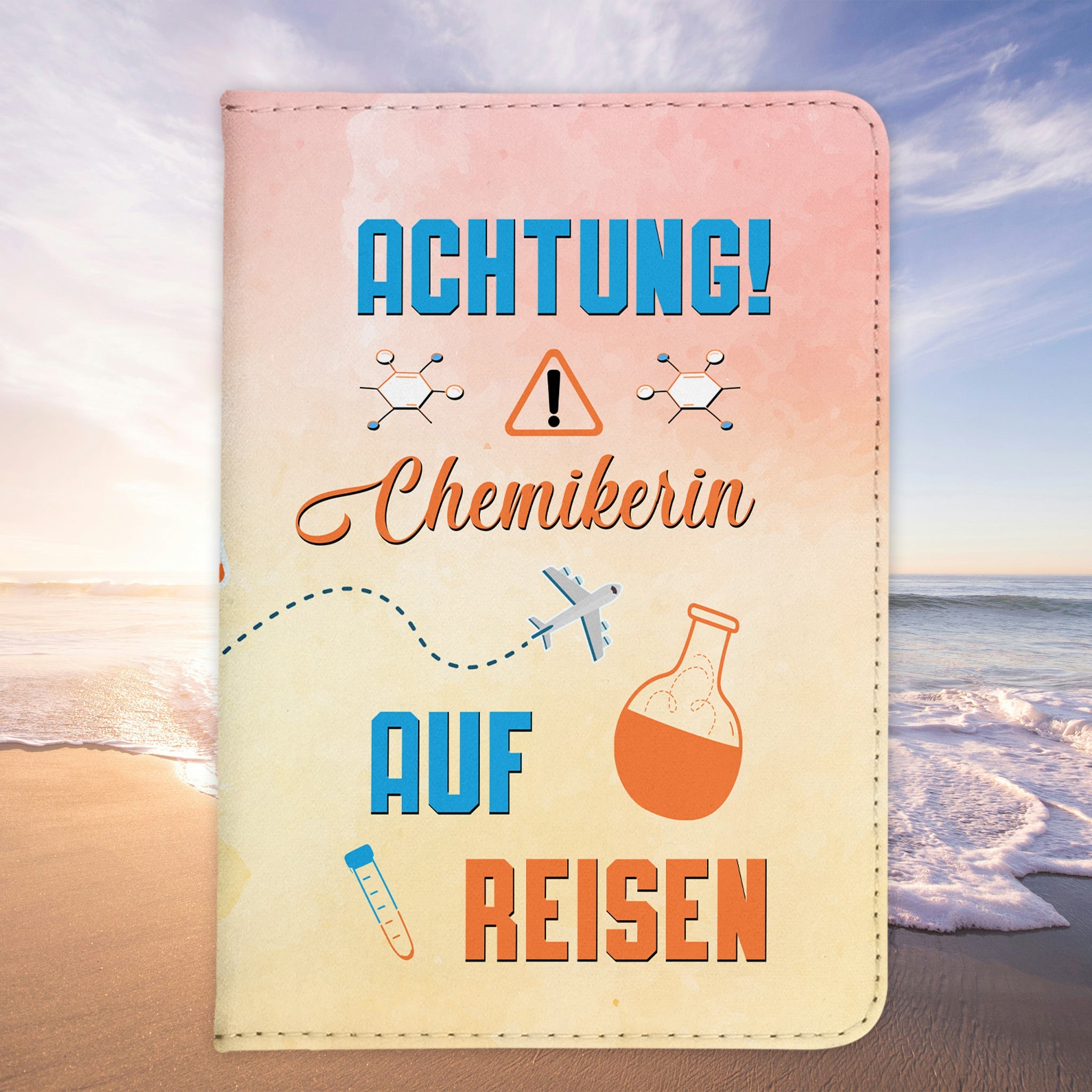 Chemikerin Geschenk Reisepasshülle Frauen Reisen Pass Etui Cover Organizer Sommer Urlaub Gadgets Kunst-Leder Berufe Accessoire-Reisepass-Hülle-22Feels
