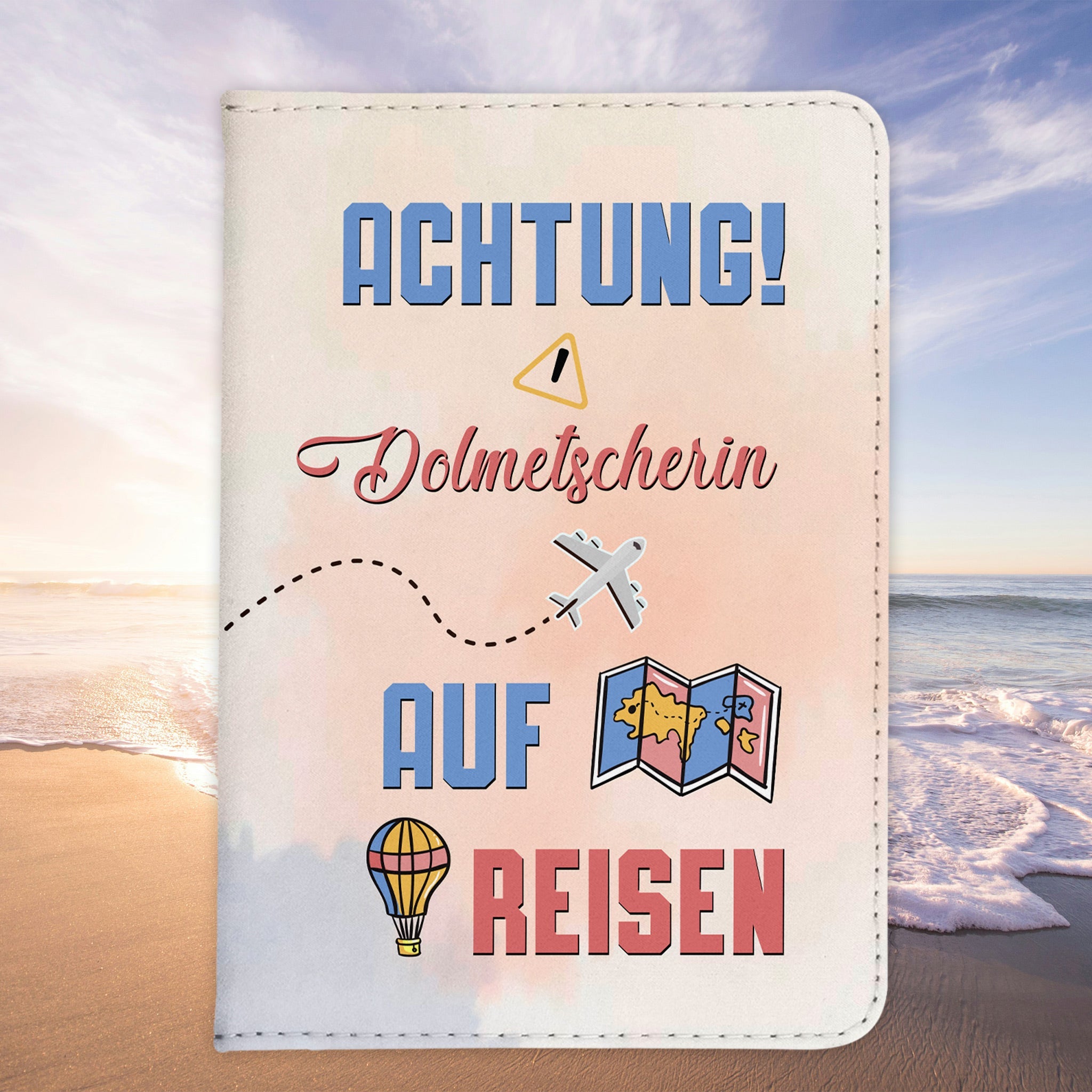 Dolmetscherin Geschenk Reisepasshülle Frauen Reisen Pass Etui Cover Organizer Sommer Urlaub Gadgets Kunst-Leder Berufe Accessoire-Reisepass-Hülle-22Feels