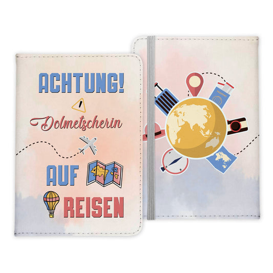 Dolmetscherin Geschenk Reisepasshülle Frauen Reisen Pass Etui Cover Organizer Sommer Urlaub Gadgets Kunst-Leder Berufe Accessoire-Reisepass-Hülle-22Feels