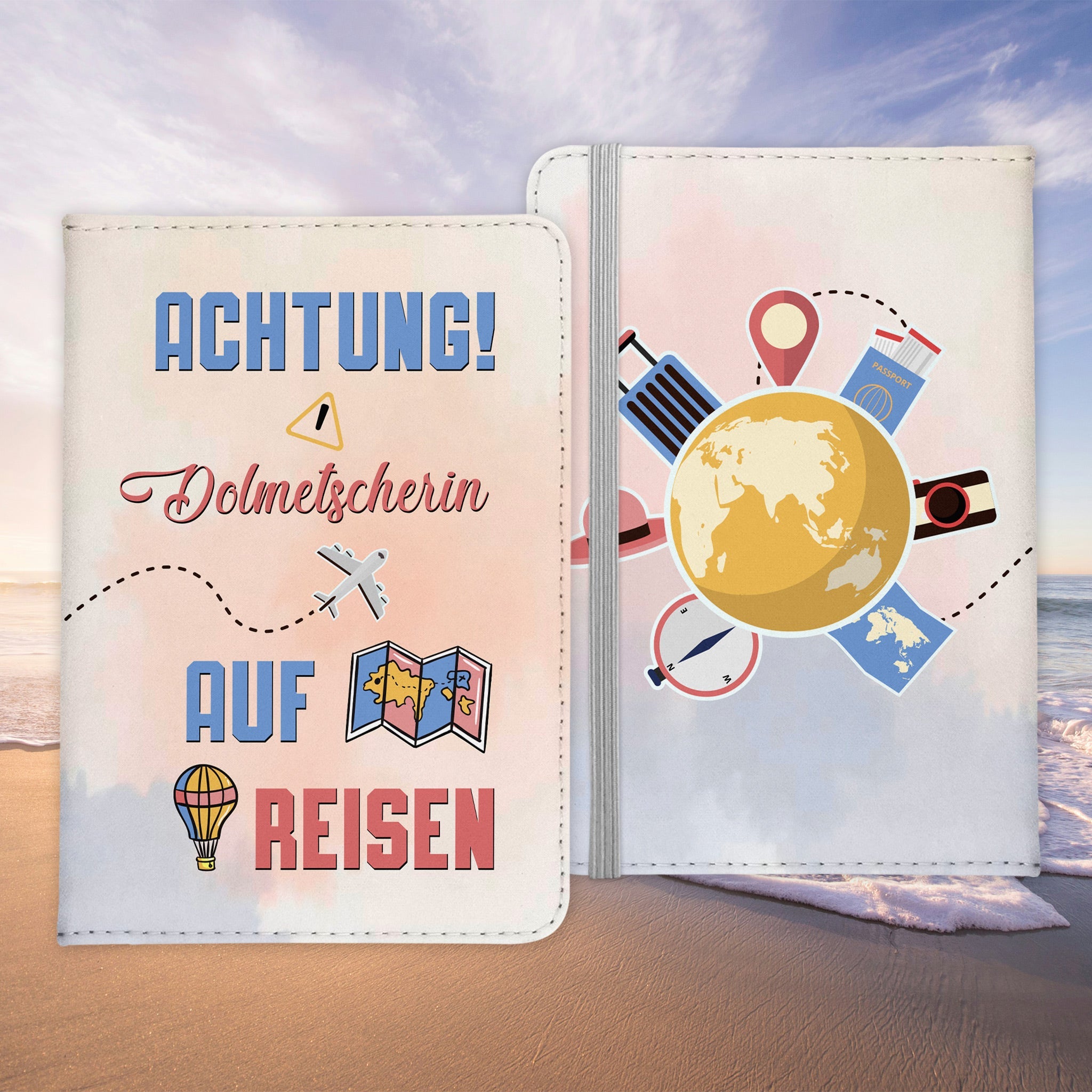 Dolmetscherin Geschenk Reisepasshülle Frauen Reisen Pass Etui Cover Organizer Sommer Urlaub Gadgets Kunst-Leder Berufe Accessoire-Reisepass-Hülle-22Feels