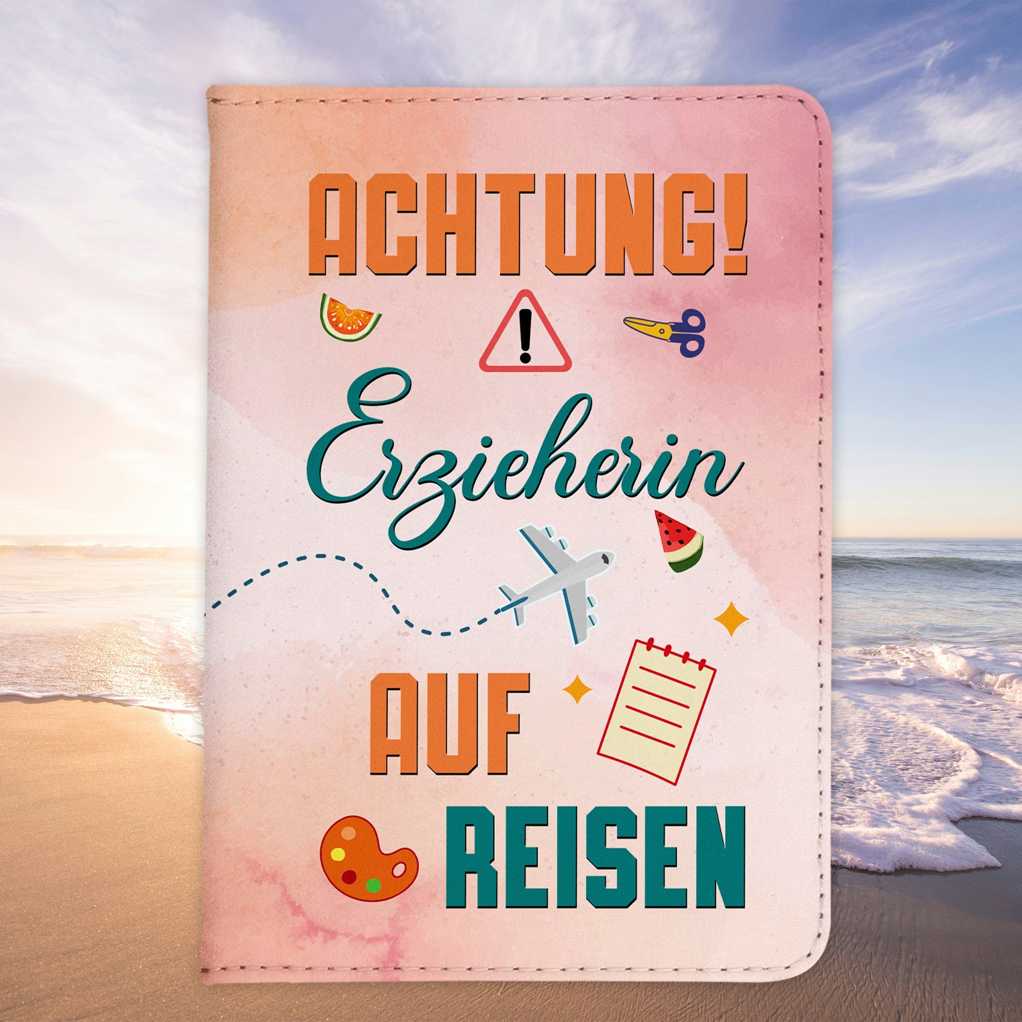 Erzieherin Geschenk Reisepasshülle Frauen Reisen Pass Etui Cover Organizer Sommer Urlaub Gadgets Kunst-Leder Berufe Accessoire-Reisepass-Hülle-22Feels