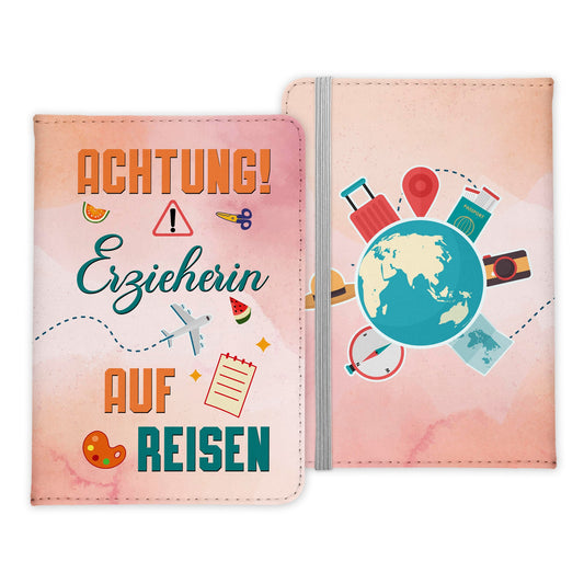 Erzieherin Geschenk Reisepasshülle Frauen Reisen Pass Etui Cover Organizer Sommer Urlaub Gadgets Kunst-Leder Berufe Accessoire-Reisepass-Hülle-22Feels