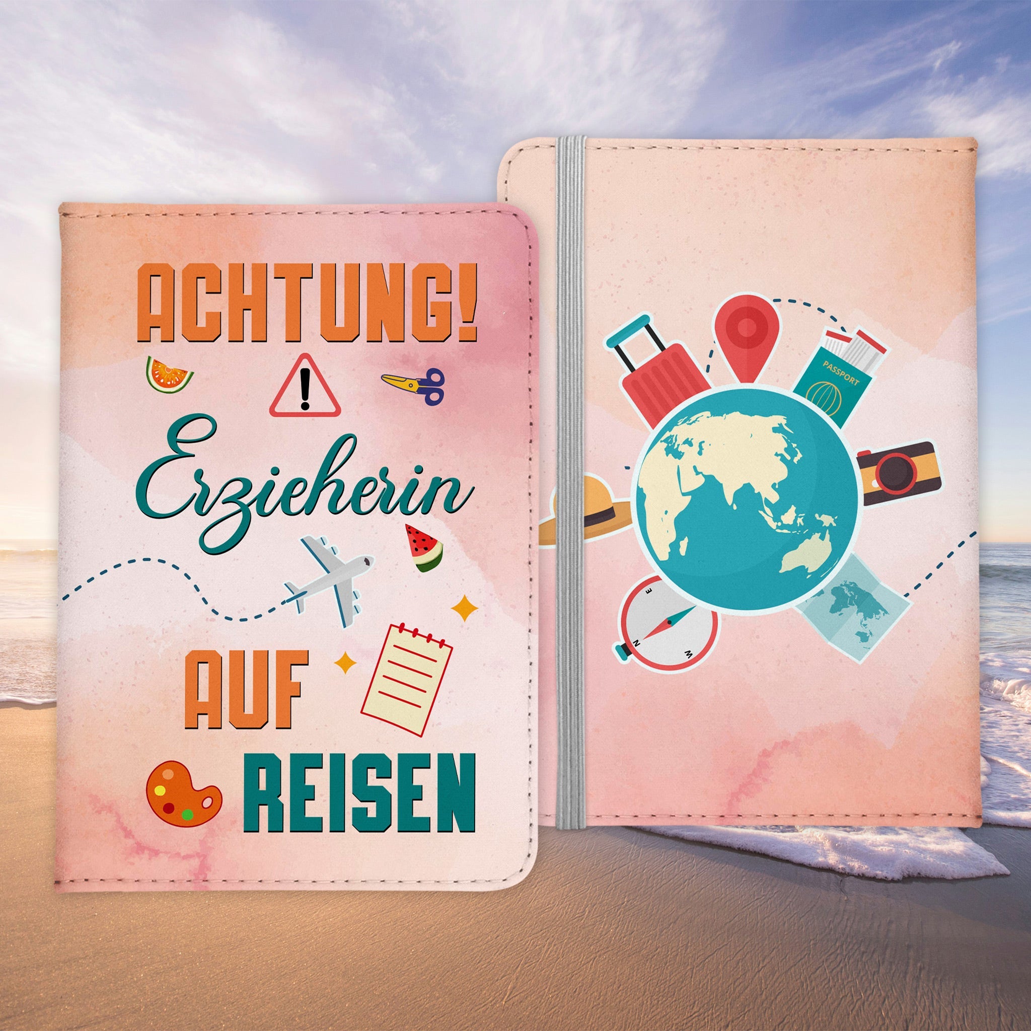 Erzieherin Geschenk Reisepasshülle Frauen Reisen Pass Etui Cover Organizer Sommer Urlaub Gadgets Kunst-Leder Berufe Accessoire-Reisepass-Hülle-22Feels