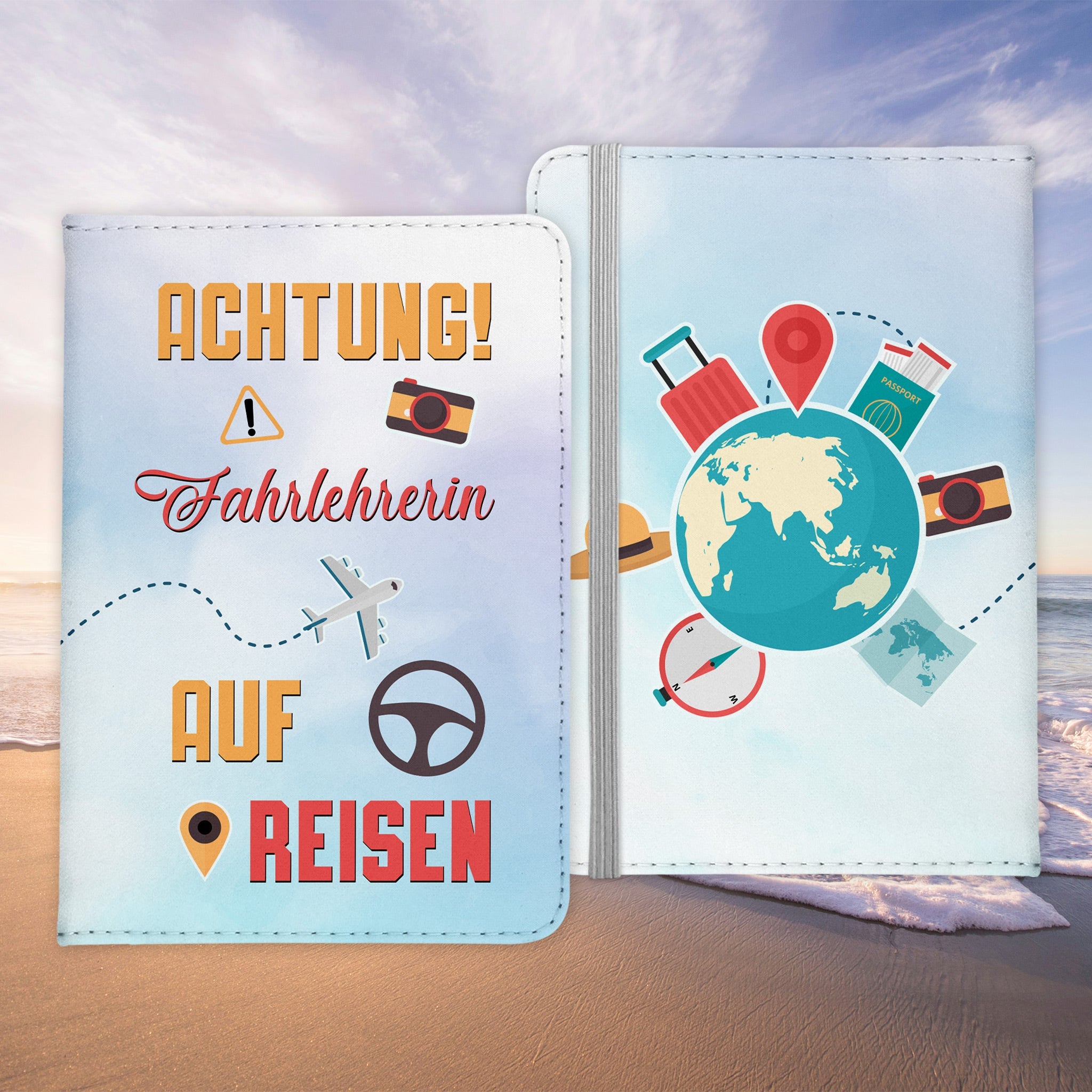 Fahrlehrerin Geschenk Reisepasshülle Frauen Reisen Pass Etui Cover Organizer Sommer Urlaub Gadgets Kunst-Leder Berufe Accessoire-Reisepass-Hülle-22Feels