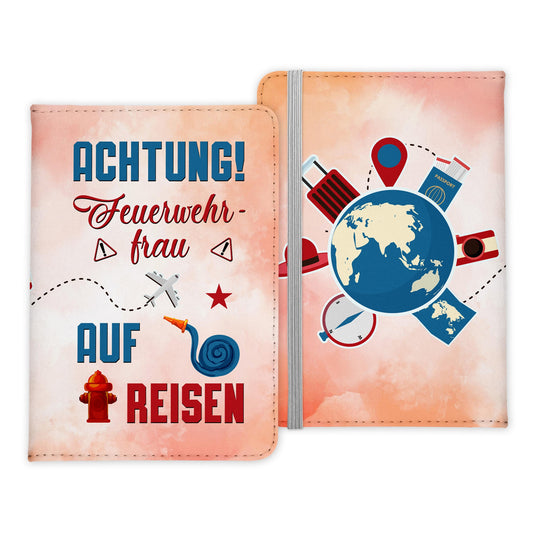 Feuerwehrfrau Geschenk Reisepasshülle Frauen Reisen Pass Etui Cover Organizer Sommer Urlaub Gadgets Kunst-Leder Berufe Accessoire-Reisepass-Hülle-22Feels