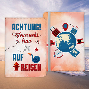 Feuerwehrfrau Geschenk Reisepasshülle Frauen Reisen Pass Etui Cover Organizer Sommer Urlaub Gadgets Kunst-Leder Berufe Accessoire-Reisepass-Hülle-22Feels