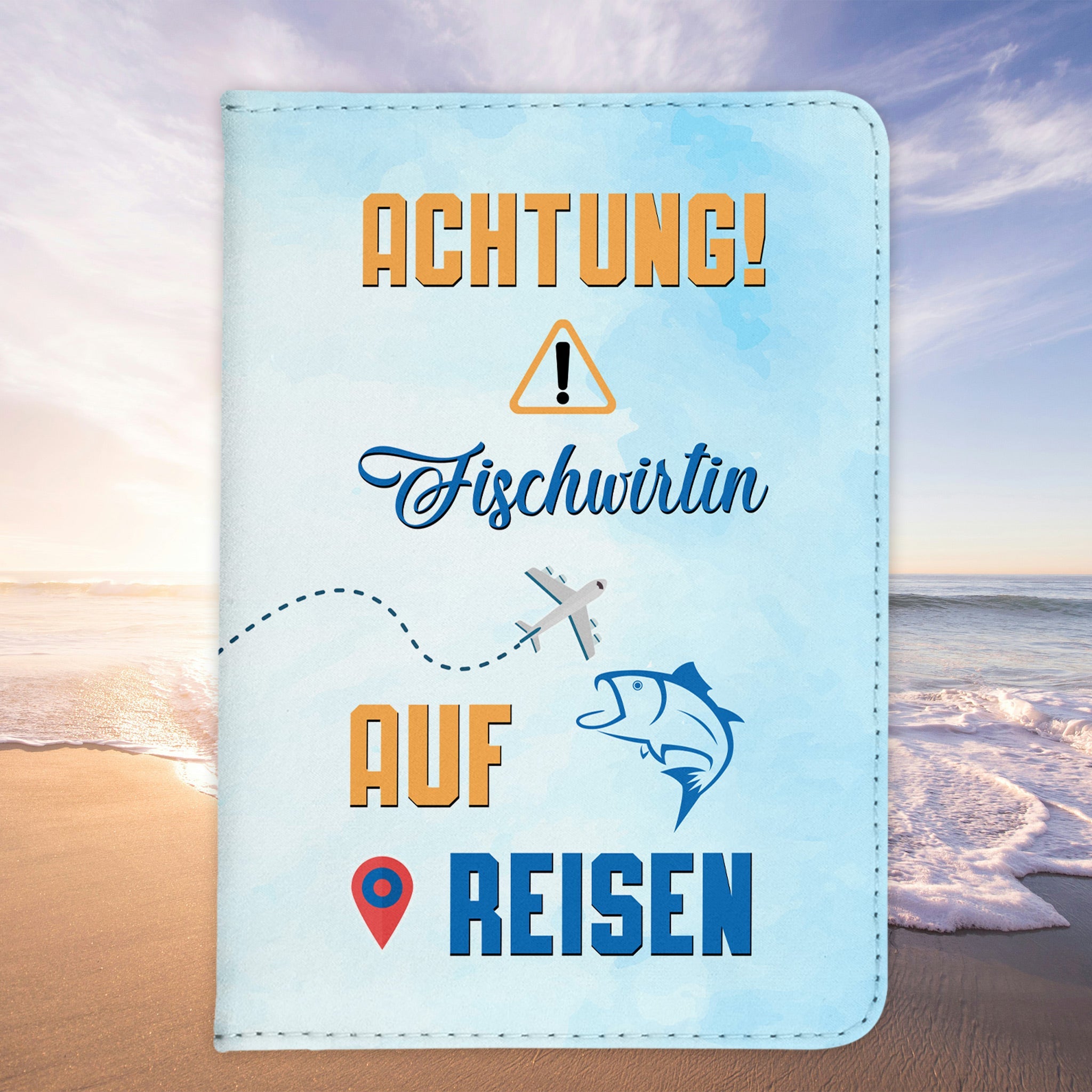 Fischwirtin Geschenk Reisepasshülle Frauen Reisen Pass Etui Cover Organizer Sommer Urlaub Gadgets Kunst-Leder Berufe Accessoire-Reisepass-Hülle-22Feels