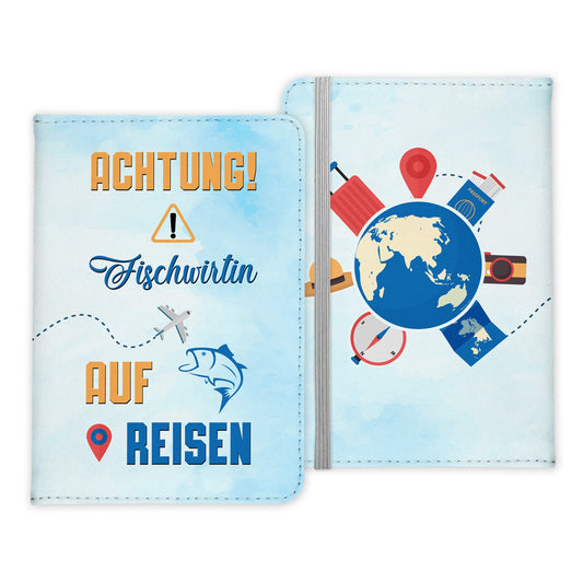 Fischwirtin Geschenk Reisepasshülle Frauen Reisen Pass Etui Cover Organizer Sommer Urlaub Gadgets Kunst-Leder Berufe Accessoire-Reisepass-Hülle-22Feels
