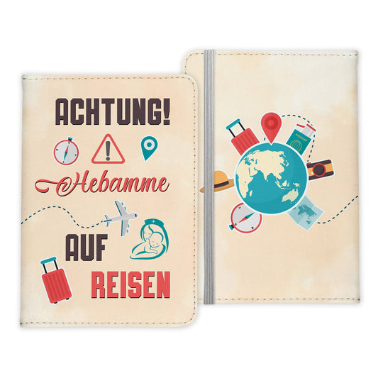 Hebamme Geschenk Reisepasshülle Frauen Reisen Pass Etui Cover Organizer Sommer Urlaub Gadgets Kunst-Leder Berufe Accessoire-Reisepass-Hülle-22Feels