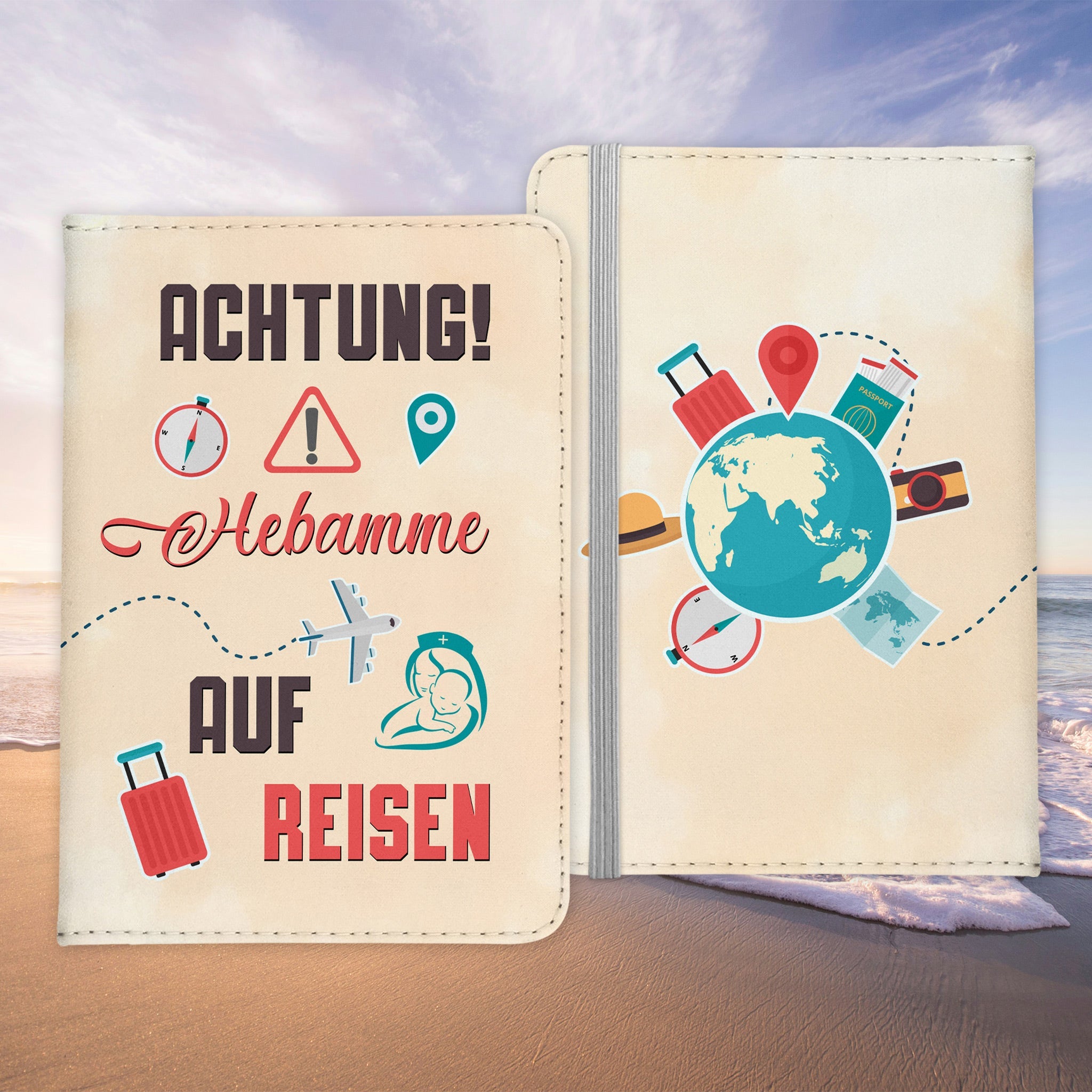 Hebamme Geschenk Reisepasshülle Frauen Reisen Pass Etui Cover Organizer Sommer Urlaub Gadgets Kunst-Leder Berufe Accessoire-Reisepass-Hülle-22Feels