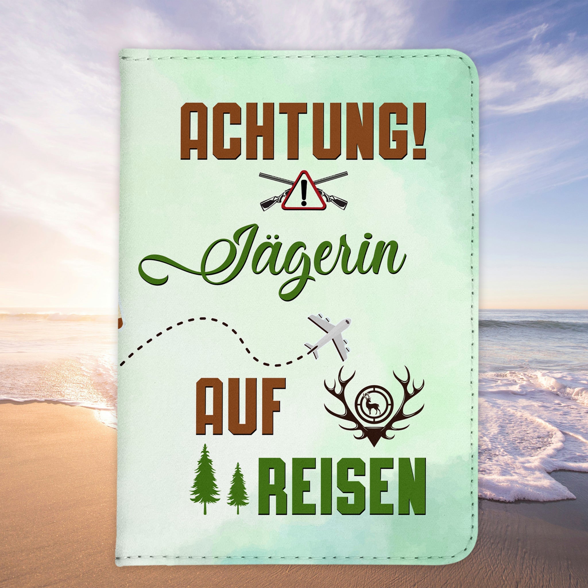 Jägerin Geschenk Reisepasshülle Frauen Reisen Pass Etui Cover Organizer Sommer Urlaub Gadgets Kunst-Leder Berufe Accessoire-Reisepass-Hülle-22Feels