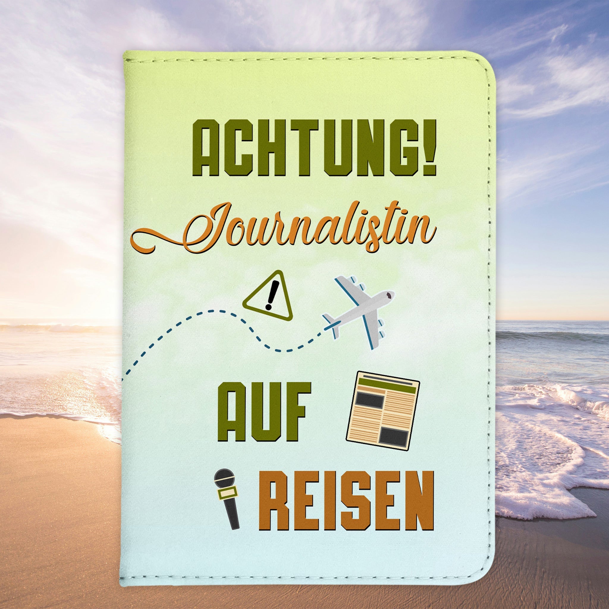 Journalistin Geschenk Reisepasshülle Frauen Reisen Pass Etui Cover Organizer Sommer Urlaub Gadgets Kunst-Leder Berufe Accessoire-Reisepass-Hülle-22Feels