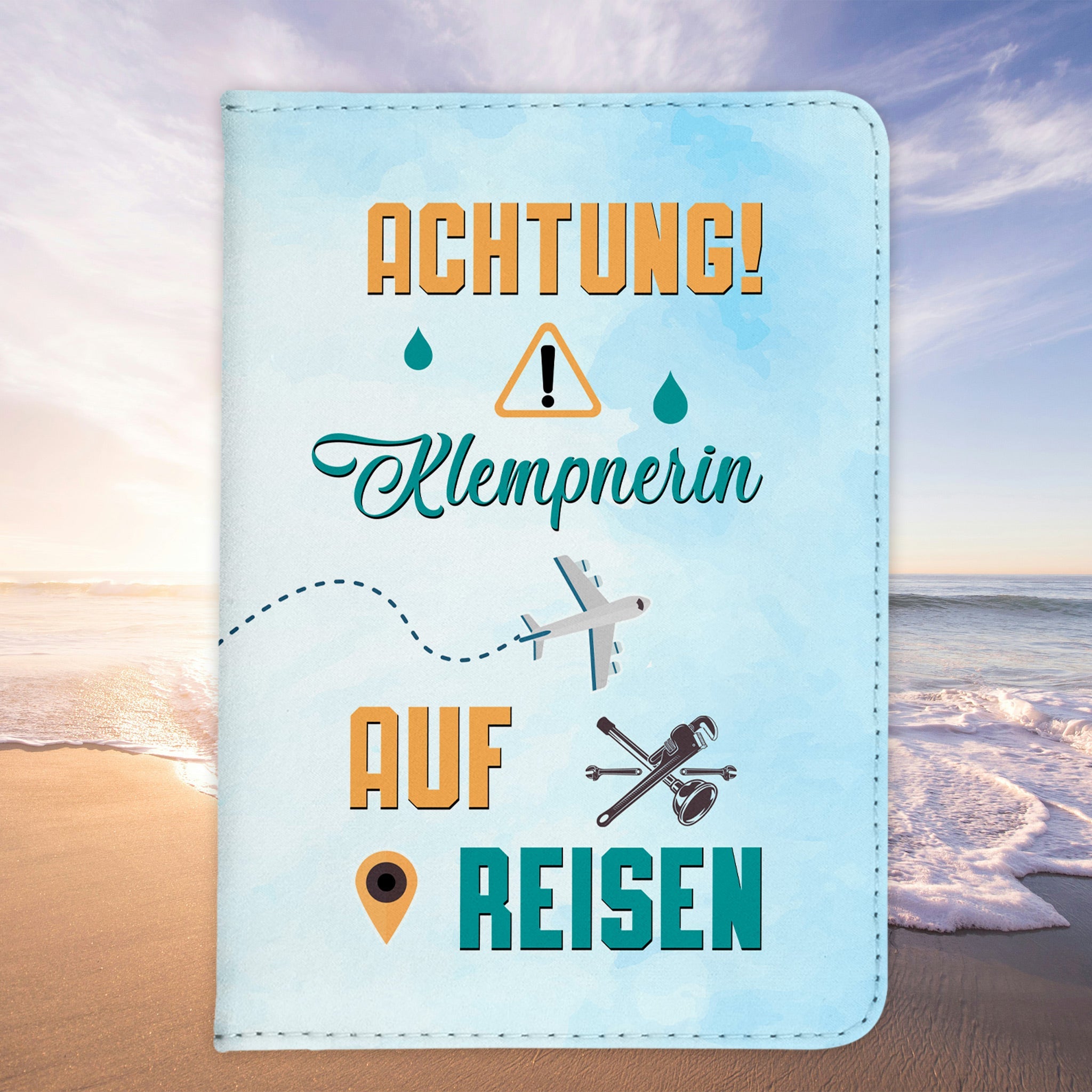 Klempnerin Geschenk Reisepasshülle Frauen Reisen Pass Etui Cover Organizer Sommer Urlaub Gadgets Kunst-Leder Berufe Accessoire-Reisepass-Hülle-22Feels
