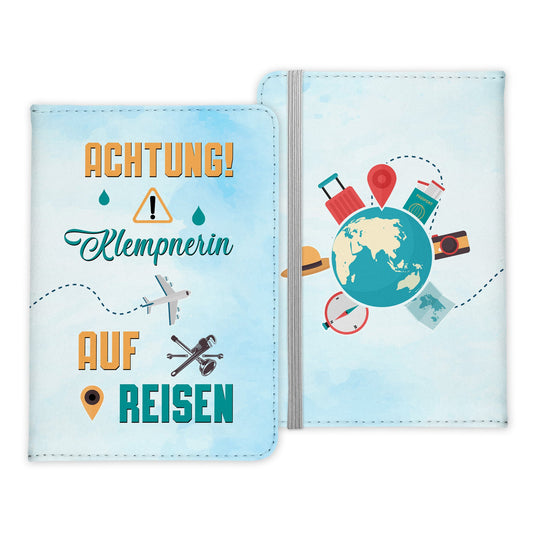 Klempnerin Geschenk Reisepasshülle Frauen Reisen Pass Etui Cover Organizer Sommer Urlaub Gadgets Kunst-Leder Berufe Accessoire-Reisepass-Hülle-22Feels