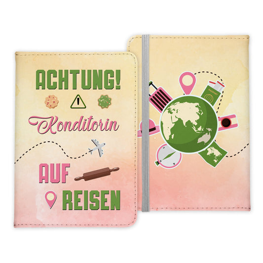 Konditorin Geschenk Reisepasshülle Frauen Reisen Pass Etui Cover Organizer Sommer Urlaub Gadgets Kunst-Leder Berufe Accessoire-Reisepass-Hülle-22Feels