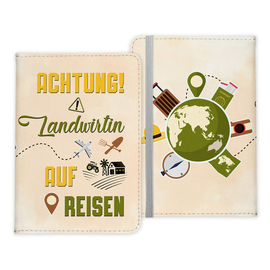 Landwirtin Geschenk Reisepasshülle Frauen Reisen Pass Etui Cover Organizer Sommer Urlaub Gadgets Kunst-Leder Berufe Accessoire-Reisepass-Hülle-22Feels