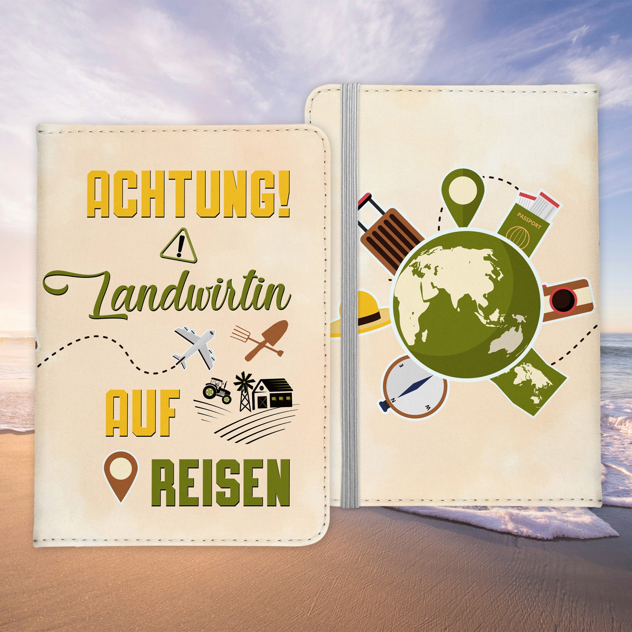 Landwirtin Geschenk Reisepasshülle Frauen Reisen Pass Etui Cover Organizer Sommer Urlaub Gadgets Kunst-Leder Berufe Accessoire-Reisepass-Hülle-22Feels