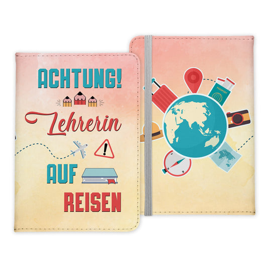Lehrerin Geschenk Reisepasshülle Frauen Reisen Pass Etui Cover Organizer Sommer Urlaub Gadgets Kunst-Leder Berufe Accessoire-Reisepass-Hülle-22Feels