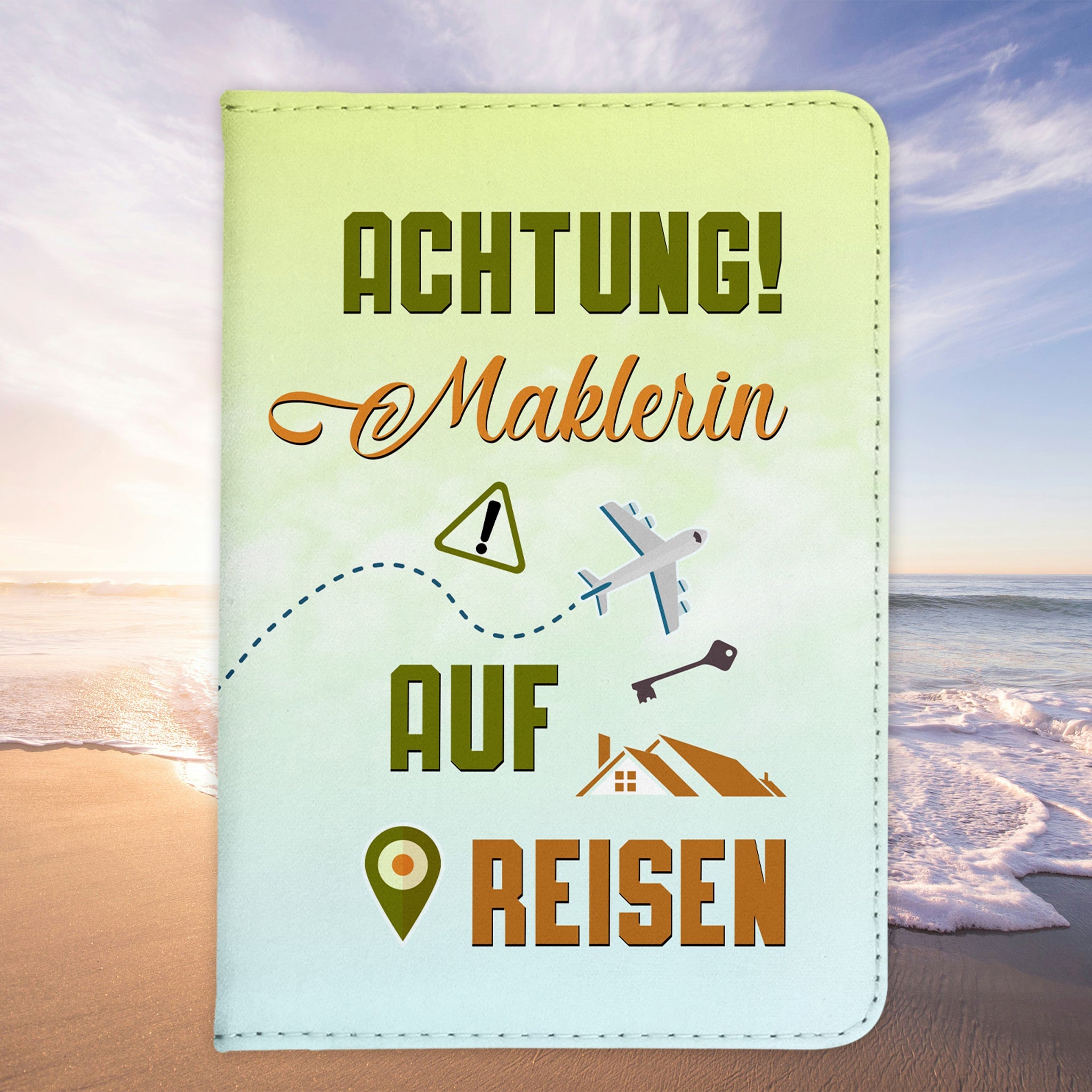 Maklerin Geschenk Reisepasshülle Frauen Reisen Pass Etui Cover Organizer Sommer Urlaub Gadgets Kunst-Leder Berufe Accessoire-Reisepass-Hülle-22Feels