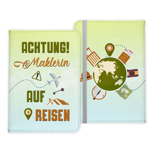 Maklerin Geschenk Reisepasshülle Frauen Reisen Pass Etui Cover Organizer Sommer Urlaub Gadgets Kunst-Leder Berufe Accessoire-Reisepass-Hülle-22Feels