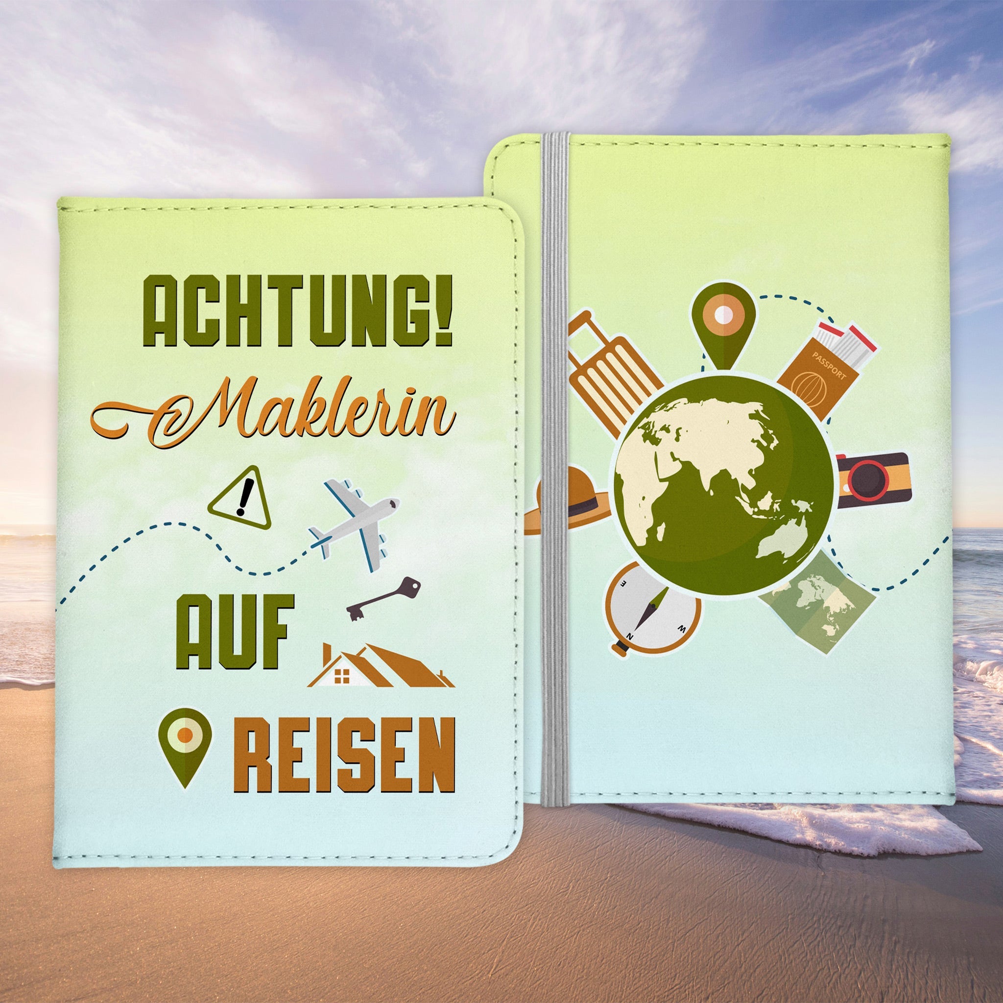 Maklerin Geschenk Reisepasshülle Frauen Reisen Pass Etui Cover Organizer Sommer Urlaub Gadgets Kunst-Leder Berufe Accessoire-Reisepass-Hülle-22Feels