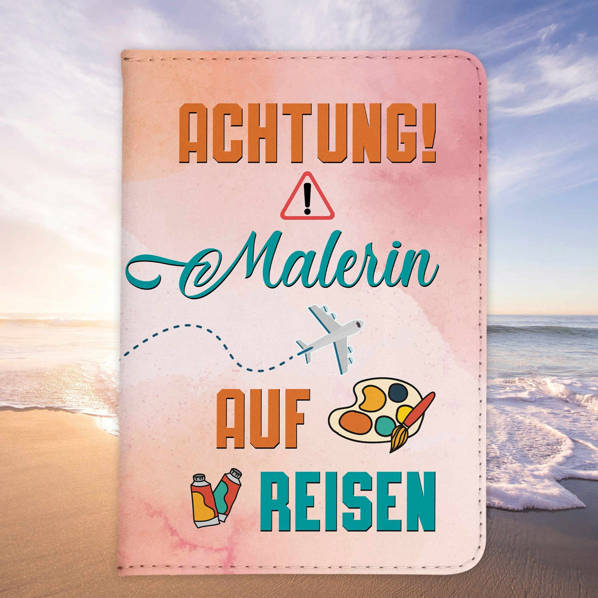 Malerin Geschenk Reisepasshülle Frauen Reisen Pass Etui Cover Organizer Sommer Urlaub Gadgets Kunst-Leder Berufe Accessoire-Reisepass-Hülle-22Feels