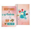 Malerin Geschenk Reisepasshülle Frauen Reisen Pass Etui Cover Organizer Sommer Urlaub Gadgets Kunst-Leder Berufe Accessoire-Reisepass-Hülle-22Feels