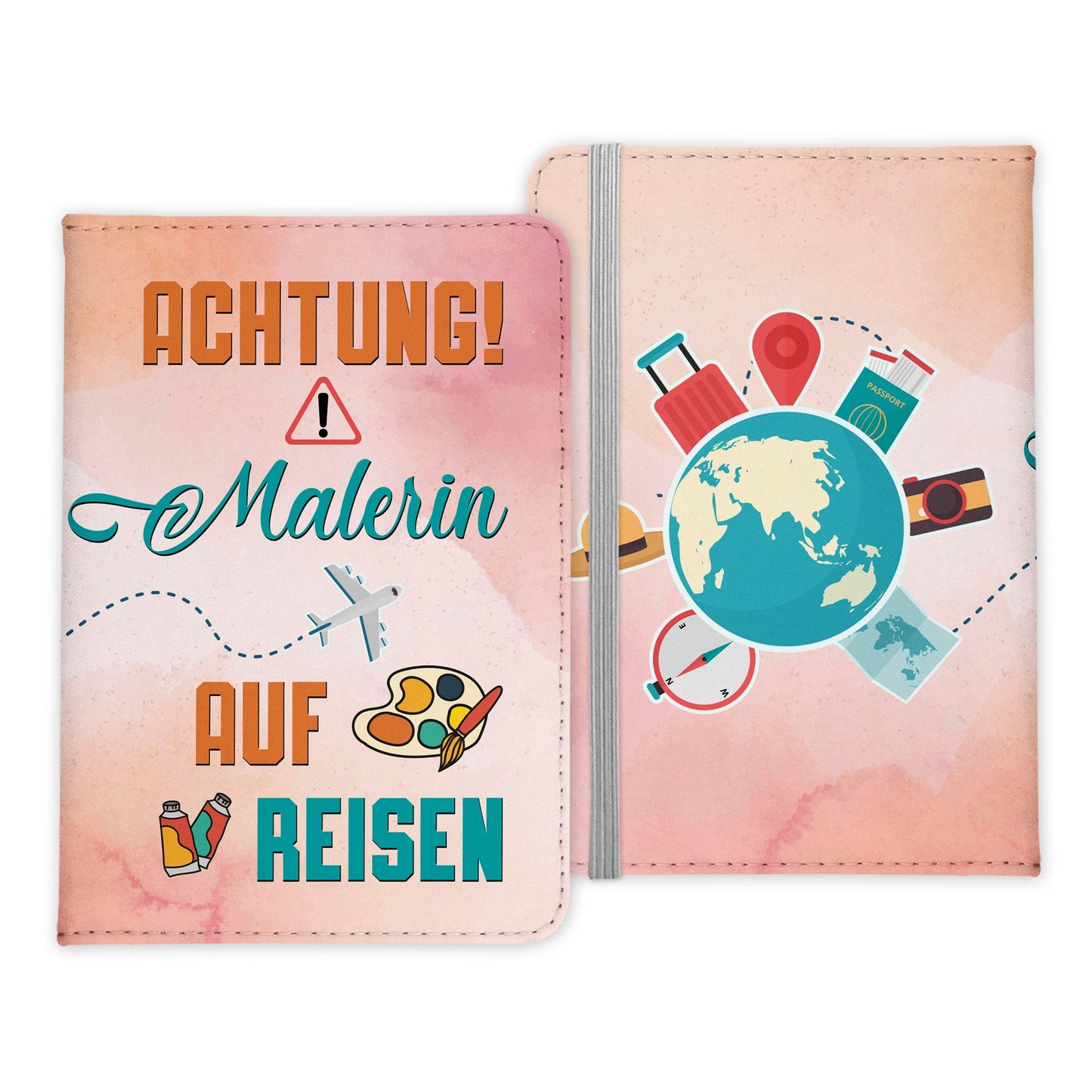 Malerin Geschenk Reisepasshülle Frauen Reisen Pass Etui Cover Organizer Sommer Urlaub Gadgets Kunst-Leder Berufe Accessoire-Reisepass-Hülle-22Feels