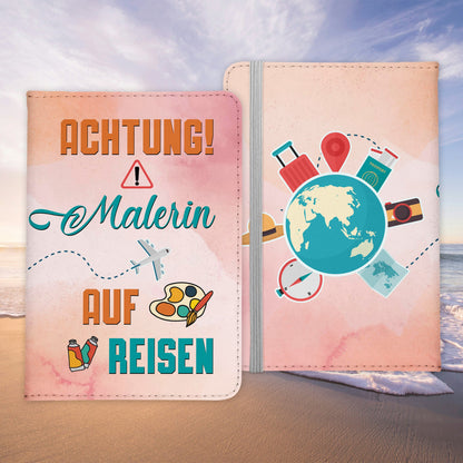 Malerin Geschenk Reisepasshülle Frauen Reisen Pass Etui Cover Organizer Sommer Urlaub Gadgets Kunst-Leder Berufe Accessoire-Reisepass-Hülle-22Feels