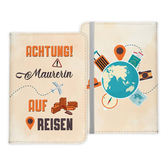 Maurerin Geschenk Reisepasshülle Frauen Reisen Pass Etui Cover Organizer Sommer Urlaub Gadgets Kunst-Leder Berufe Accessoire-Reisepass-Hülle-22Feels