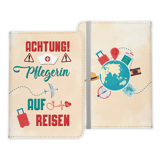 Pflegerin Geschenk Reisepasshülle Frauen Reisen Pass Etui Cover Organizer Sommer Urlaub Gadgets Kunst-Leder Berufe Accessoire-Reisepass-Hülle-22Feels