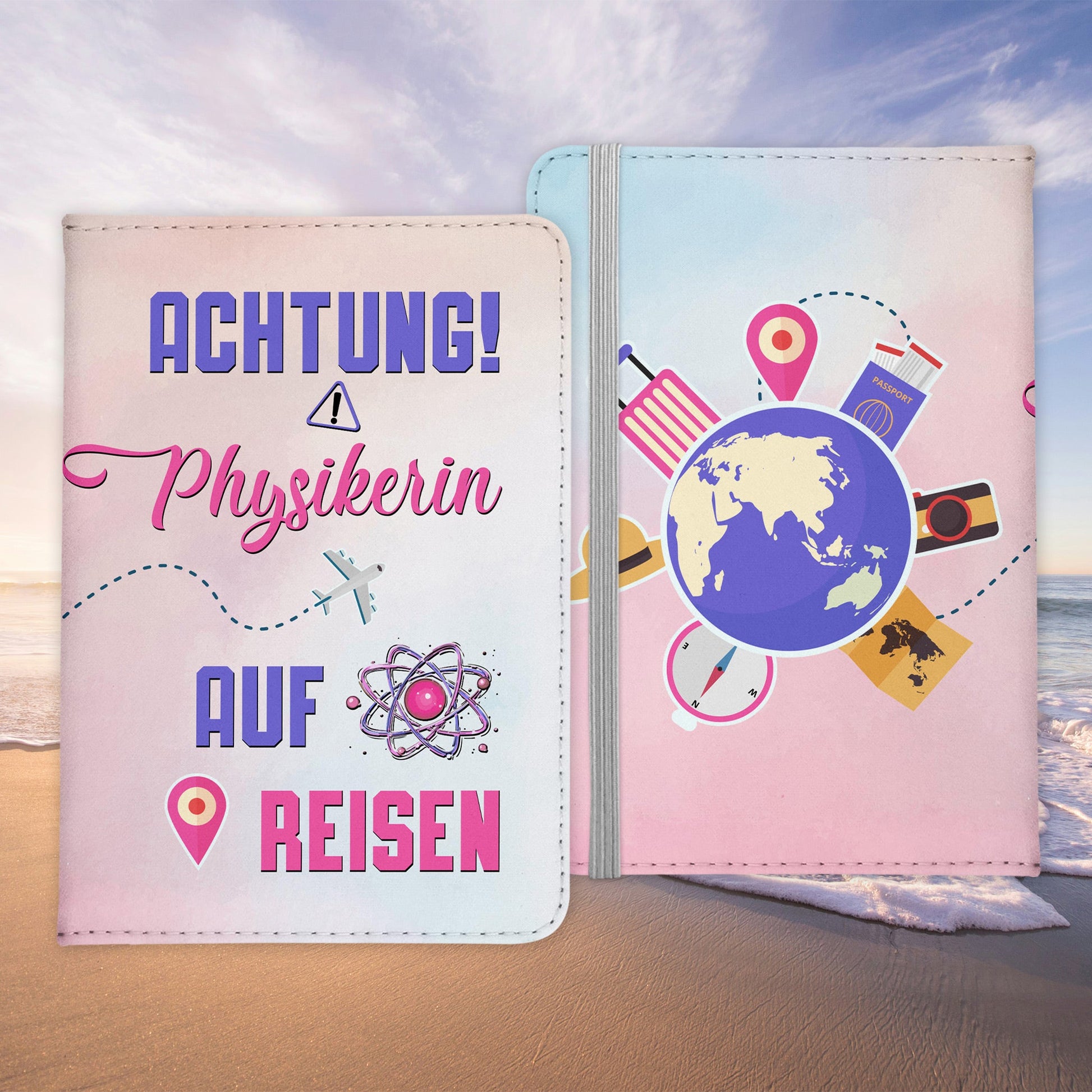 Physikerin Geschenk Reisepasshülle Frauen Reisen Pass Etui Cover Organizer Sommer Urlaub Gadgets Kunst-Leder Berufe Accessoire-Reisepass-Hülle-22Feels