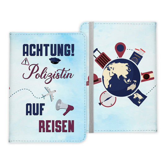Polizistin Geschenk Reisepasshülle Frauen Reisen Pass Etui Cover Organizer Sommer Urlaub Gadgets Kunst-Leder Berufe Accessoire-Reisepass-Hülle-22Feels