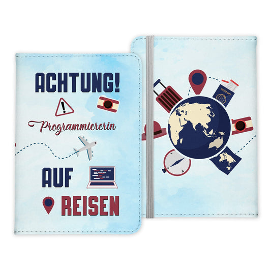 Programmiererin Geschenk Reisepasshülle Frauen Reisen Pass Etui Cover Organizer Sommer Urlaub Gadgets Kunst-Leder Berufe Accessoire-Reisepass-Hülle-22Feels