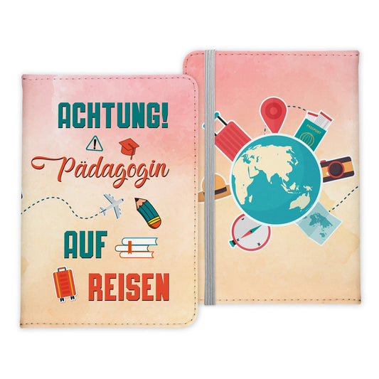 Pädagogin Geschenk Reisepasshülle Frauen Reisen Pass Etui Cover Organizer Sommer Urlaub Gadgets Kunst-Leder Berufe Accessoire-Reisepass-Hülle-22Feels