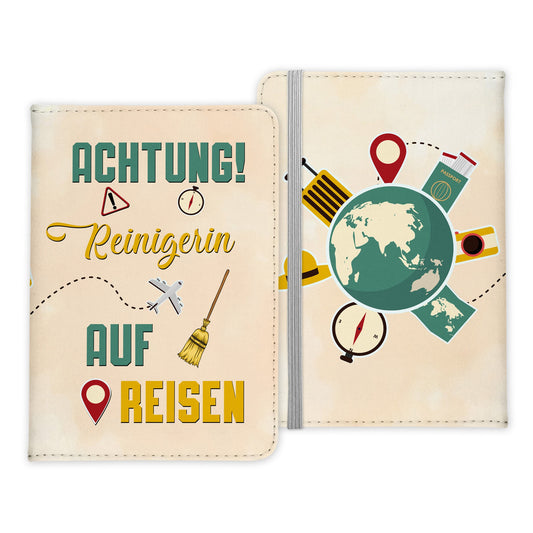 Reinigerin Geschenk Reisepasshülle Frauen Reisen Pass Etui Cover Organizer Sommer Urlaub Gadgets Kunst-Leder Berufe Accessoire-Reisepass-Hülle-22Feels